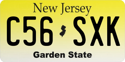 NJ license plate C56SXK
