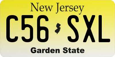 NJ license plate C56SXL