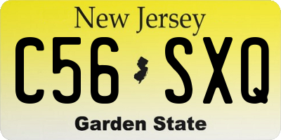 NJ license plate C56SXQ