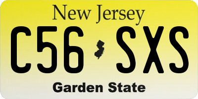 NJ license plate C56SXS