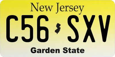 NJ license plate C56SXV