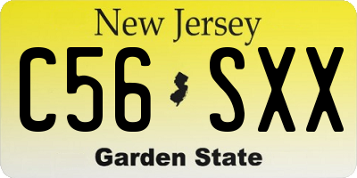 NJ license plate C56SXX