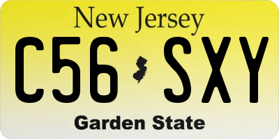 NJ license plate C56SXY