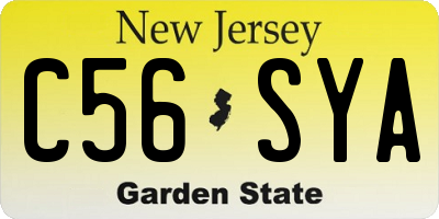 NJ license plate C56SYA