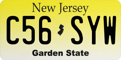 NJ license plate C56SYW