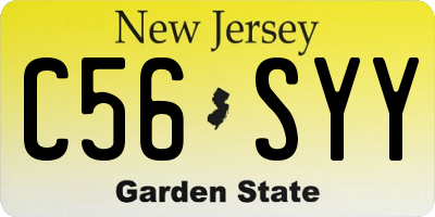 NJ license plate C56SYY