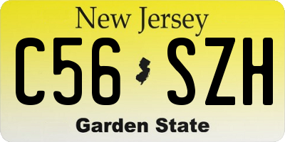 NJ license plate C56SZH