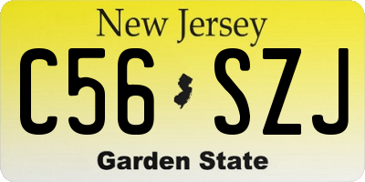 NJ license plate C56SZJ