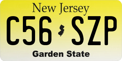 NJ license plate C56SZP