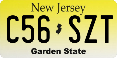 NJ license plate C56SZT