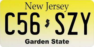 NJ license plate C56SZY