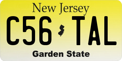 NJ license plate C56TAL
