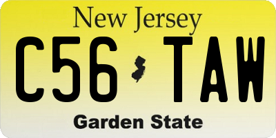 NJ license plate C56TAW