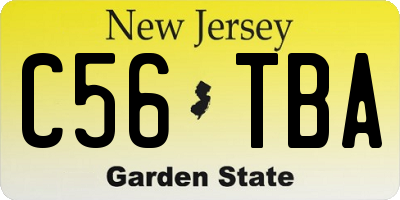NJ license plate C56TBA