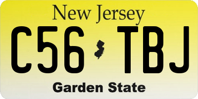 NJ license plate C56TBJ