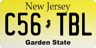 NJ license plate C56TBL