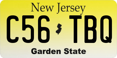 NJ license plate C56TBQ