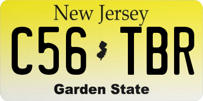 NJ license plate C56TBR