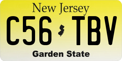 NJ license plate C56TBV
