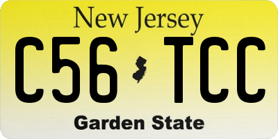 NJ license plate C56TCC