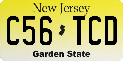 NJ license plate C56TCD
