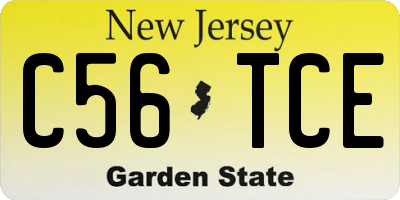 NJ license plate C56TCE