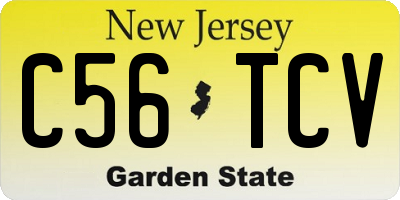 NJ license plate C56TCV