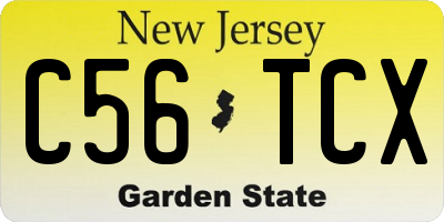 NJ license plate C56TCX