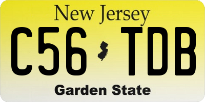 NJ license plate C56TDB