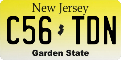 NJ license plate C56TDN