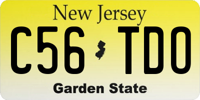 NJ license plate C56TDO