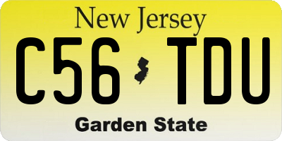 NJ license plate C56TDU