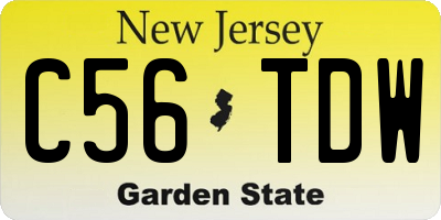 NJ license plate C56TDW