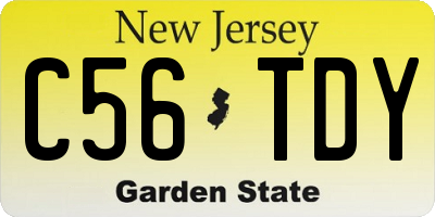 NJ license plate C56TDY