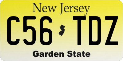 NJ license plate C56TDZ