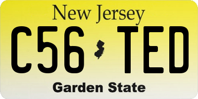 NJ license plate C56TED