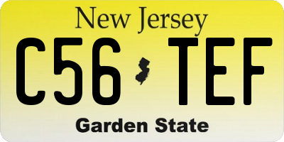 NJ license plate C56TEF