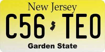 NJ license plate C56TEO
