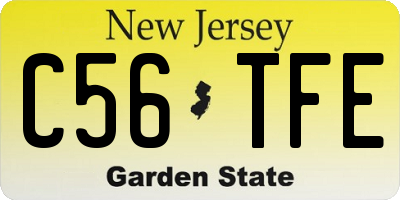 NJ license plate C56TFE