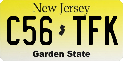 NJ license plate C56TFK