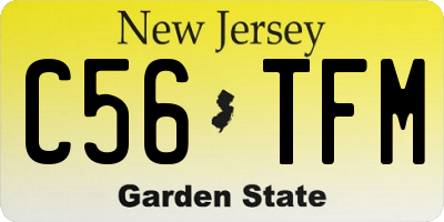 NJ license plate C56TFM