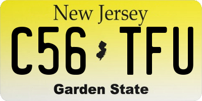 NJ license plate C56TFU