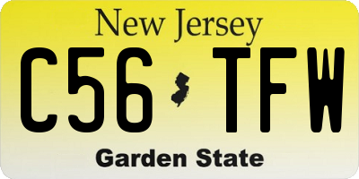 NJ license plate C56TFW