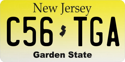 NJ license plate C56TGA