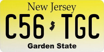 NJ license plate C56TGC