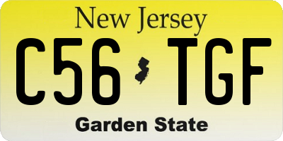 NJ license plate C56TGF