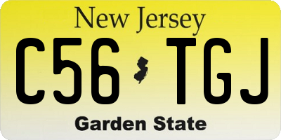 NJ license plate C56TGJ