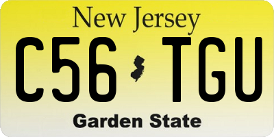 NJ license plate C56TGU