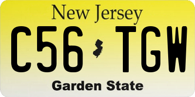 NJ license plate C56TGW