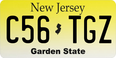 NJ license plate C56TGZ